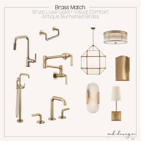 Brizo Luxe Gold, Visual Comfort Lighting, Shower Pan, Champagne Bronze, Brass Antique, New Build, Brass Lighting, Bathroom Renos, Bath Remodel