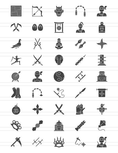 45 Ninja Glyph Icons Ui Patterns, Glyph Icon, Glyphs