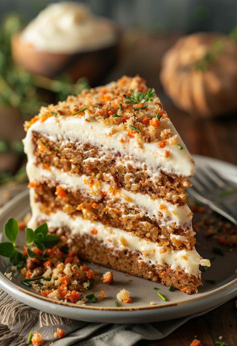 Learn How to Cook Carrot Cake Recipe For Free | Recipes You'll Love, Made Easy! Carrot Cake Inspired Desserts, Carrot And Apple Cake, Carrot Cake Topping Decoration, Beautiful Carrot Cake, To Die For Carrot Cake, Holiday Cakes Thanksgiving, Fancy Carrot Cake, Cake Recipes Carrot, Autumn Reset