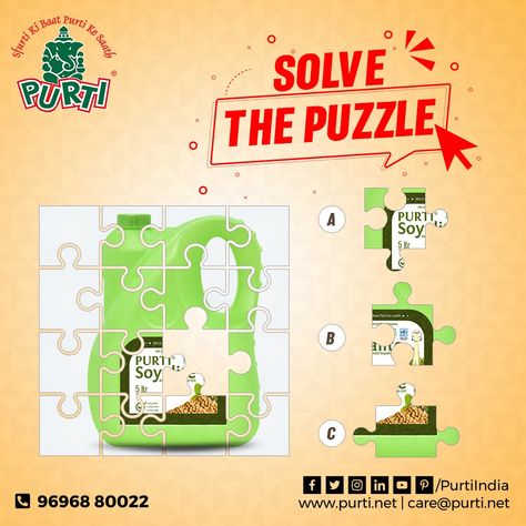 Puzzle Social Media Post, Game Marketing, Advertisement Examples, Puzzle Poster, Puzzle Food, Interactive Post, Game Ads, Solve The Puzzle, Giveaway Ideas