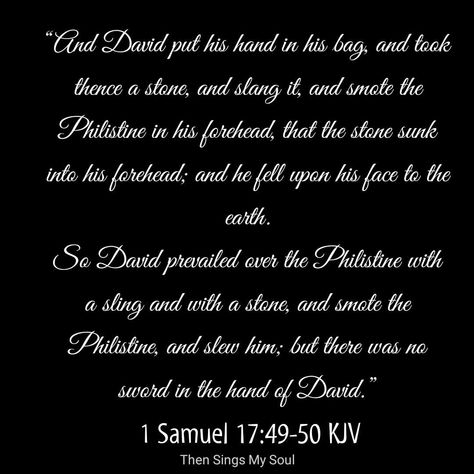 1 Samuel 17:49-50 Samuel 17, 1 Samuel 17, Then Sings My Soul, Lord Of Hosts, 1 Samuel, King David, Bible Story, Stone Sink, Bible Stories