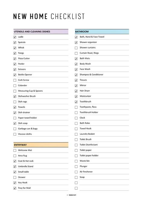 New Home Essentials Checklist Printable, First House Checklist, First Apartment Checklist, A4, PDF, Fillable/editable, 2 Pages, 2 Colors - Etsy New Home Checklist Essentials, Move In Checklist New Home, First Home Checklist Essentials, First House Checklist, First House Essentials, Home Essentials Checklist, Apartment Checklist Essentials, Checklist First Apartment, New House Checklist