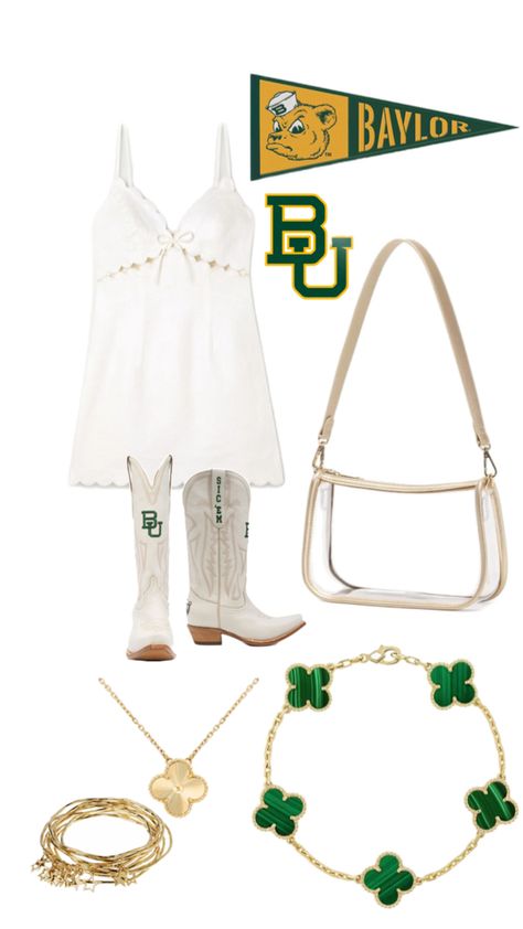 Baylor Gameday Outfit, College Gameday Outfits, College Game Day, College Game Days, College Outfit, Football Game Outfit, Baylor University, Game Day Outfit, Day Outfits