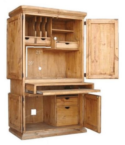 Best Computer Desks with Hutch Reviews (Dec, 2018) - Buyer's Guide Desk Armoire, Armoire Desk, Computer Armoire, Furnitur Ruang Keluarga, Modern Computer Desk, Bedroom Armoire, Western Furniture, Rustic Interiors, Furniture Companies