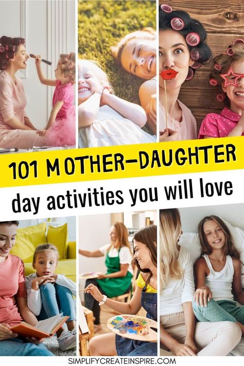 Quality one-on-one time with individual children is key to making each little feel special – especially as they grow older. Here’s a list of 101 things to do with your teenage daughter in case you are looking for fun ways to reconnect with your special girl during your mother daughter day. Fun mother daughter activities. Fun Mom And Daughter Activities, Mommy Daughter Sleepover Ideas, Mother Daughter Night At Home, Mother Daughter Art Projects, Mother Daughter Craft Ideas, Things To Do With Your Teenage Daughter, Things To Do With Teenage Daughter, Mom Daughter Activities, Fun Mother Daughter Photo Shoot