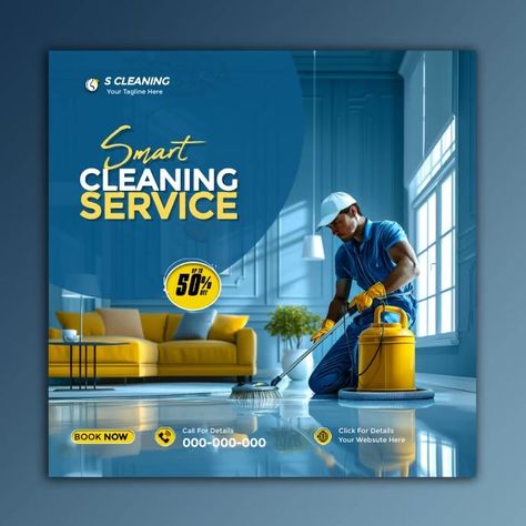 Smart Cleaning Services Cleaning Service Poster, Clean Poster Design, Cleaning Poster, Dyson Cleaning, Smart Ads, Cleaning Ads, Karate Picture, Cleaning Agency, Company Banner