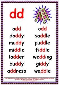 dd phonic poster Phonics Chart, Phonics Posters, Phonics Rules, Phonics Sounds, English Phonics, Learning English For Kids, Phonics Lessons, Phonics Words, Phonics Kindergarten