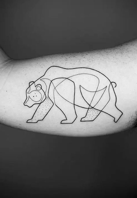 Bear Tattoos Geometric, California Bear Tattoo, California Bear Tattoos, Geometric Bear Tattoo, Geometric Tattoo Stencil, Beer Tattoos, Tattoo Ideas Inspiration, Mo Ganji, Adventure Tattoo