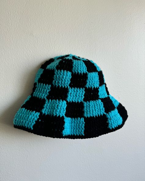 Checkered blue & black handmade crochet bucket hat ✨ #crochet #crochetlover #crochetlovers #handmadewithlove #yarnlover #crochetaccessories #crochethats #crochetbags #handmadecrochet #nyfw #shopsmall #shopsmallbusiness #etsyshop #handmadebusiness #minimalistcrochet #supportsmallbusiness #tamsenannco #trendy #trendylook #buckethat #checkeredhat Bucket Hat Crochet, Crochet Bucket, Crochet Bucket Hat, Crochet Lovers, Hat Crochet, Shop Small Business, Handmade Business, Crochet Accessories, Handmade Crochet