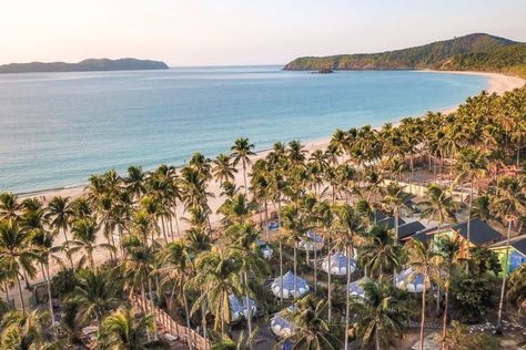 Beach Glamping, Lotus Belle Tent, Palawan Philippines, Glamping Site, Beach Activities, Palawan, Outdoor Swimming, White Sand Beach, Outdoor Swimming Pool