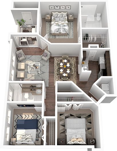 Little House Plans, 3d Floor Plan, Small House Layout, House Floor Design, Building House Plans Designs, Building Plans House, Apartment Floor Plans, Sims House Plans, Home Design Floor Plans