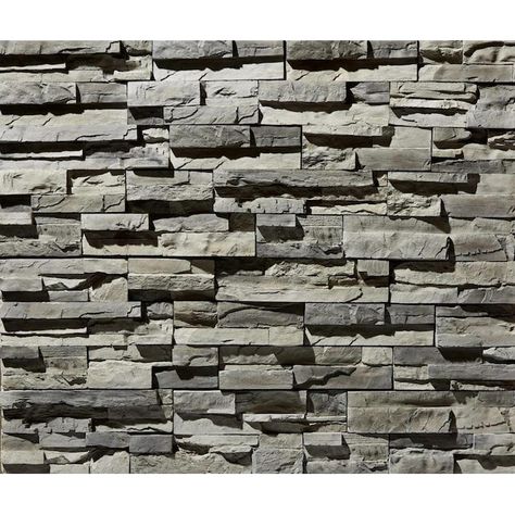 ClipStone Prostack Corners 5-sq ft Teton Grey Manufactured Stone Veneer in the Stone Veneer department at Lowes.com Faux Stone Veneer, Stone Veneer Siding, Faux Stone Siding, Manufactured Stone Veneer, Stone Masonry, Brick Veneer, Stone Panels, Stone Siding, Manufactured Stone