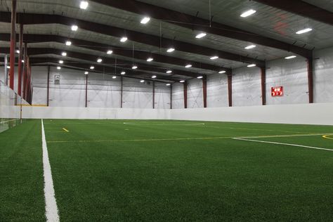 SportsIowa's 200-by-100-foot field is the largest privately-owned indoor turf field in the state. The facility, located at 2176 232nd Lane, opened to the public Wednesday. Photo by Grayson Schmidt/Ames Tribune  http://amestrib.com/news/new-sportsiowa-indoor-facility-opens-wednesday Indoor Soccer Field, Tennis Lessons, Indoor Soccer, Basketball Coach, Royalty Free Photos, Soccer Field, Sports