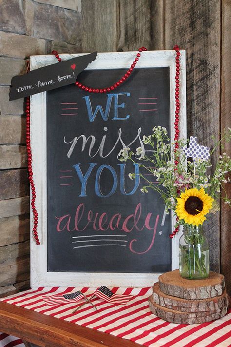 A Going Away to Texas Party {a.k.a. That Party I Never Wanted to Plan} | Less Than Perfect Life of Bliss | home, diy, travel, parties, family, faith Military Send Off Party Ideas, Aka Party, Farewell Party Decorations, Deployment Party, Texas Party, Leaving Party, Bon Voyage Party, Goodbye Party, Trunk Party