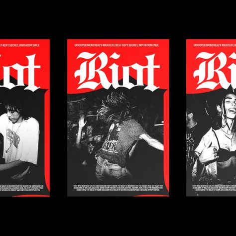 Introducing Riot Nightclub—a fictitious, exclusive Montreal-based club with a gritty punk vibe and limited spots. Dive into the rebellious branding and dynamic motion design that bring this exclusive venue to life! Explore more on my new website in my bio! #GraphicDesign #MotionDesign #BrandIdentity #MontrealNightlife Rebellious Branding, Montreal Nightlife, New Website, Android Wallpaper, Motion Design, Personal Branding, Night Club, Music Festival, Layout Design