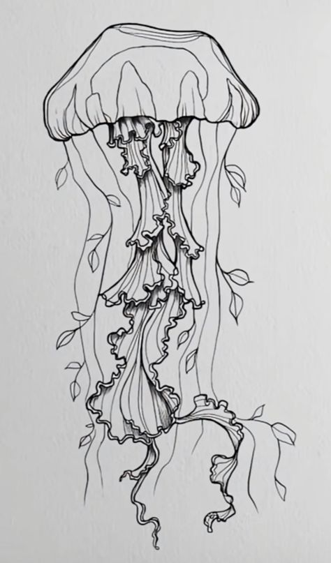 Sea Nettle Jellyfish Tattoo, Year Of The Dog Tattoo, Small Skeleton Tattoo, Tattoo Sketches Unique, Uv Tattoos, Ethereal Tattoos, Tattoo Jellyfish, Neat Tattoos, Patchwork Tattoos