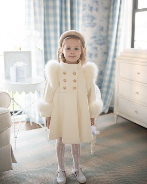 Evie Ivory Wool Coat – Petite Maison Kids Baby Party Dress, Baby Coat, 1940s Dresses, Girls Wardrobe, Kids Coats