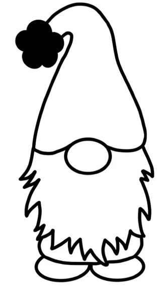 Gnome Hat Drawing, Nome Drawings Easy, Gnome Doodle Easy, Gnomes Drawing Simple, Christmas Gnome Drawing Easy, Gnome Printables Free, How To Draw A Gnome, Christmas Gnome Drawing, Gnome Template Free Printable