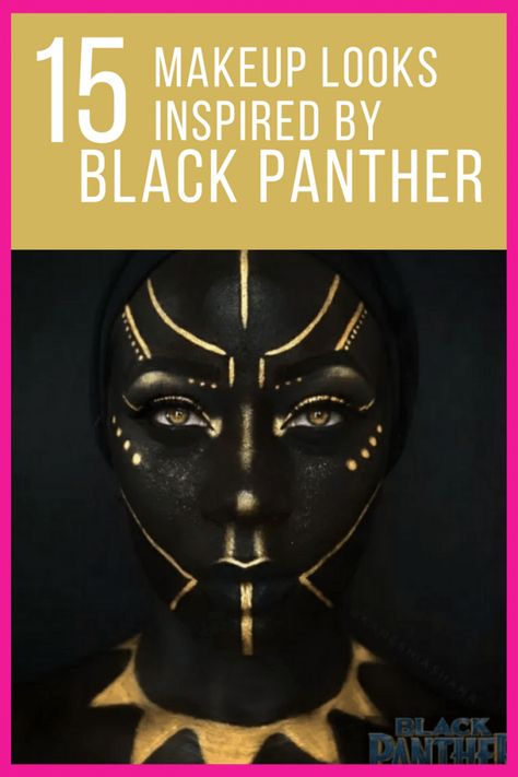 African Warrior Makeup, African Makeup Ideas, Jedi Reference, Black Panther Makeup, Face Paint Recipe, Gold Face Paint, African Face Paint, Warrior Makeup, African Makeup