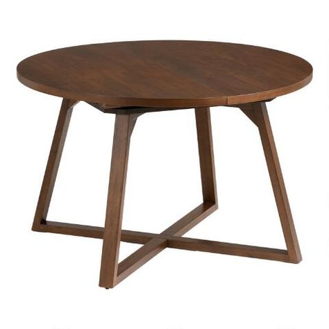 Rounded Walnut Wood Maliyah Extension Dining Table | World Market Dark Wood Extendable Dining Table, Round Dining Table Walnut, Oval Walnut Dining Table, Round Extendable Dining Table Wood, Round Dining Table Extendable, World Market Dining Table, Expandable Round Dining Table, Round Extendable Dining Table, Wood Dining Room Set