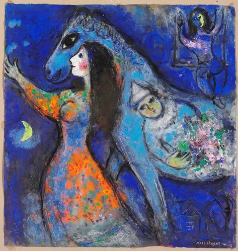 Chagall Paintings, Favorite Paintings, Gallery Of Modern Art, Blue Horse, Marc Chagall, Circus Theme, National Portrait Gallery, Art Uk, Portrait Gallery