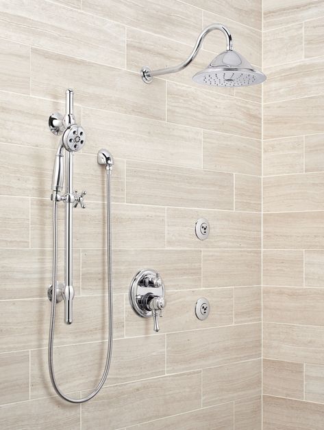 Delta Cassidy, Shower Diverter, Fixed Shower Head, Tub Cleaner, Faucet Accessories, Slide Bar, Delta Faucets, Champagne Bronze, Custom Shower