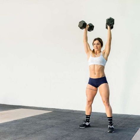 “You could argue that dumbbell thrusters are the most efficient total body exercise for burning calo... - Getty Images Teen Workout Plan, Crossfit Coach, Beginner Ab Workout, Ab Workout Challenge, Workout Plan For Men, Hour Workout, Workout Routines For Women, Abs Workout Video, Workout Plan For Beginners