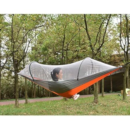 ETROL Camping Hammock with Mosquito Net,3 in 1 Function Parachute Portable Hammock,Double & Single Hammocks Tent for Travel Outdoor Indoor Hiking Patio - with Tree Straps,Carabiners,Aluminium Poles : Amazon.ca: Patio, Lawn & Garden Hammock With Mosquito Net, Portable Hammock, Hammock Tent, Camping Hammock, Hammock Camping, Mosquito Net, Outdoor Indoor, Hammock, Lawn Garden