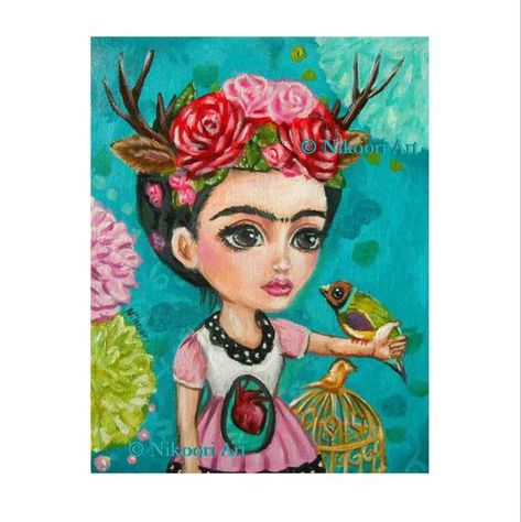 Frida Paintings, Art Gala, Deer Horns, Frida Art, Painting Reference, Frida Kahlo Art, Christian Artwork, Photo Art Frame