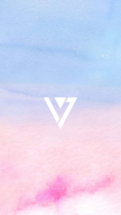 Seventeen's symbol over a pink and blue watercolor background Seventeen Symbol, Pink And Blue Watercolor Background, Playlist Background, Seventeen Blue, Seventeen Concert, Blue Watercolor Background, Active And Passive Voice, Passive Voice, S.coups Seventeen