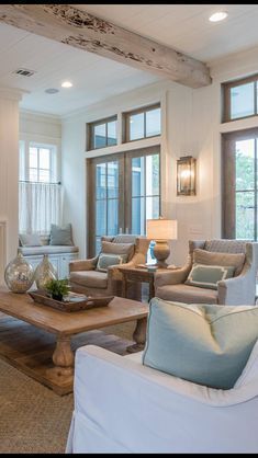 Lounge Rooms, Retirement House, Casa Country, Cottage Inspiration, Coastal Grandmother, Sea Side, Beach House Interior, Dream Beach, Coastal Living Room