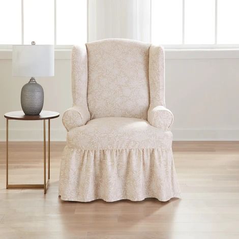 Slipcovers | SureFit Wingback Chair Slipcovers, Wingback Chair Covers, Tire Furniture, Wing Chairs, Chair Slipcover, Armchair Slipcover, Arm Chair Covers, Furniture Slipcovers, Ruffled Skirt