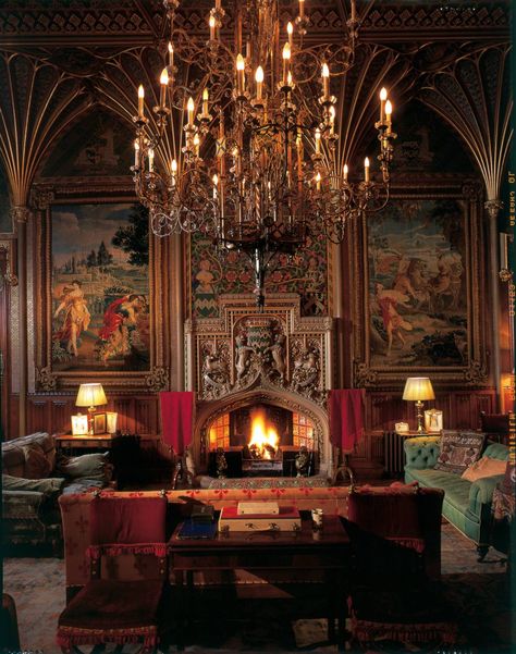 Luxury Castle Rental in the Heart of England - The Country Castle Company Manor House Interior, Eastnor Castle, Victorian Castle, Style Salon, Castles Interior, Drawing Room, A Fire, Beautiful Interiors, Decoration Design