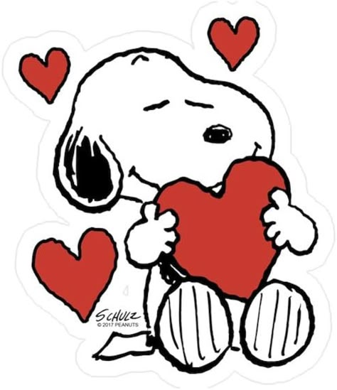 Amazon.com - CafePress Snoopy Valentine's Day Small Die Cut Sticker, 3"x4" Matte Finish Snoopy Valentine's Day, Snoopy Valentine, Lilo Und Stitch, Snoopy Wallpaper, Valentine Stickers, Embroidery Download, Snoopy Quotes, Snoopy Pictures, Snoopy Love