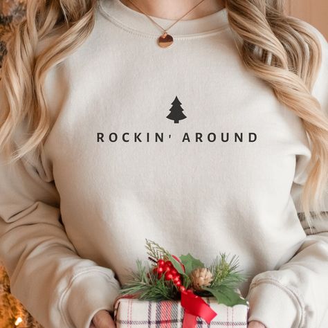 Christmas Tree Sweater, Tree Sweater, Minimal Christmas, Cute Christmas Shirts, Fresh Christmas Trees, Merry Christmas Svg, Mobile Screen, Dtf Printing, Holiday Sweatshirt