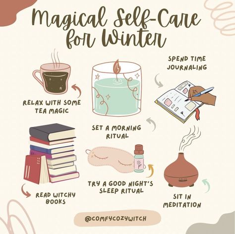 Winter Solstice Rituals, Cozy Witch, Witchy Books, Tea Magic, Treating Myself, Good N, First Day Of Winter, Sleep Rituals, Spiritual Journals