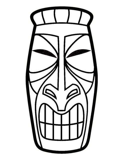 Totem Koh Lanta, Totem Tiki, Tiki Tattoo, Tiki Faces, Tiki Man, Tiki Head, Tiki Totem, Mask Drawing, Tiki Art