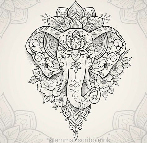 Good Luck Elephant Tattoo, Buddha Elephant Tattoo, Elephant Tattoo Sleeve, Asian Elephant Tattoo, Elephant Mandala Tattoo, Indian Elephant Tattoo, Elephant Head Tattoo, Mandala Elephant Tattoo, Hamsa Tattoo Design