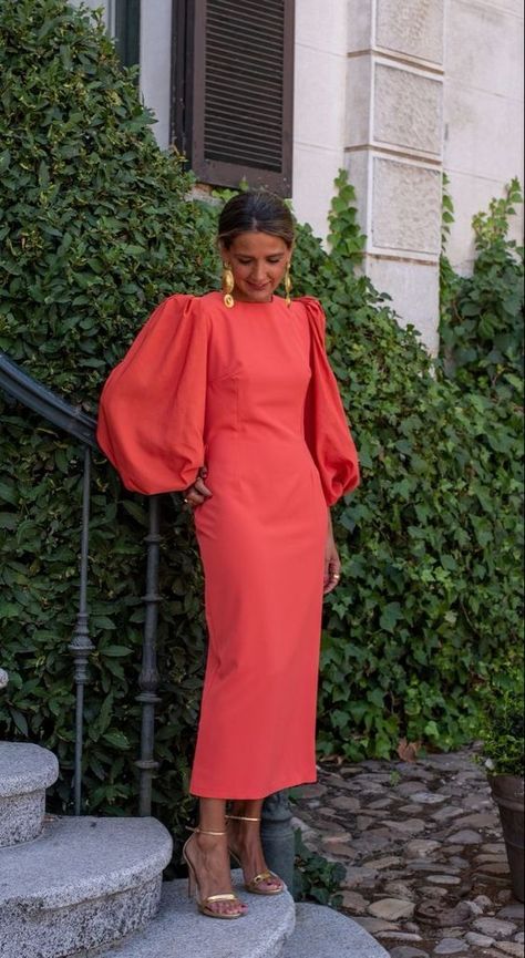 10 Stunning Wedding Guest Outfit Ideas Dress For Women Wedding, Wedding Guest Outfits, Wedding Attire Guest, Guest Attire, 90s Fashion Outfits, Prom Dresses With Sleeves, Mode Inspo, Orange Dress, Guest Outfit