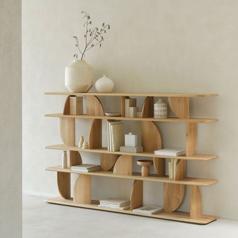 Scandinavian Bookshelf, Ethnicraft Furniture, Display Bookcase, Joinery Design, Shelving Design, Modular Shelving, Solid Wood Furniture, Commercial Design, Furniture Projects