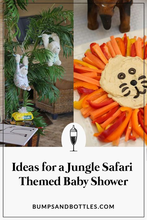 Jungle Themed Baby Shower Food, Jungle Baby Shower Tables, Jungle Animal Baby Shower Theme, Animal Themed Snacks Jungle Safari, Safari Themed Food, Jungle Snacks, Jungle Theme Baby Shower Games, Simba Baby Shower, Jungle Theme Baby Shower