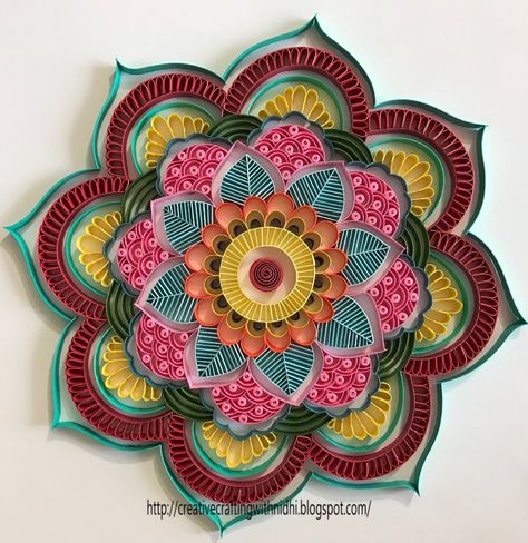 Paper Quilling Mandala, Quilled Mandalas, Quilling Mandala, Arte Quilling, Paper Quilling Flowers, Paper Quilling Cards, Paper Quilling Jewelry, Art And Craft Ideas, Quilling Work