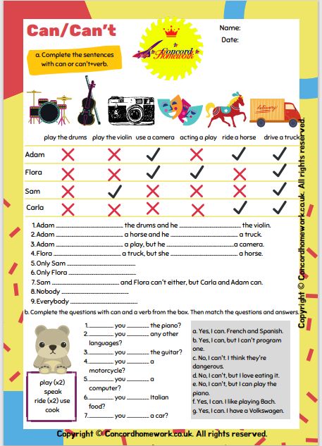 Can and Can't free ESL EFL worksheets with answer keys Can And Cannot Worksheet, Can Cannot Worksheet, Use Of Articles, Listening English, Relative Clauses, Present Continuous Tense, Possessive Adjectives, Some Sentences, Simple Present Tense