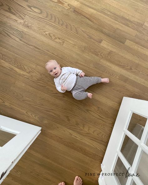 Red Oak Hardwood Floors Stains, Red Oak Wood Floors, Oak Floor Stains, Pine And Prospect, Pine And Prospect Home, Floor Stain Colors, Wood Floor Stain Colors, Floor Inspiration, Weathered Oak Stain