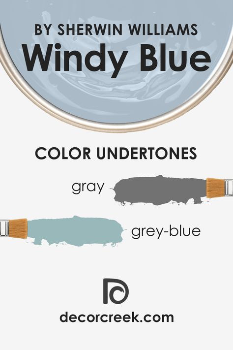 Windy Blue SW-6240 Paint Color by Sherwin-Williams Sw Windy Blue, Windy Blue, Type Of Lighting, Blue Paint Color, Zyla Colors, Dutch Tiles, Accent Wall Colors, Light Sea Green, Blue Gray Paint