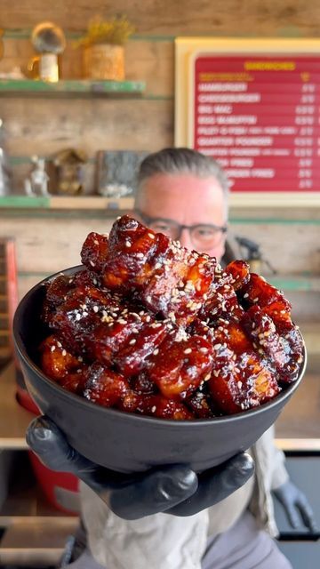 Dean Edwards on Instagram: "OMG these were so easy to cook in the Air Fryer. Are you going to give them a try?

Korean Pork Belly Bites (serves 4)

4 thick cut pork belly slices (approx. 800g)
1 tsp. chilli flakes
1 tsp. garlic granules
1 tsp. onion granules
1 tsp. salt

Korean Glaze:
2 tbsp. Gochujang (Korean red pepper Paste)
2 tbsp. dark soy sauce
2 tbsp. honey
1 tbsp. rice wine vinegar
1 heaped tsp. garlic and ginger paste
1 tsp. sesame seeds

Method:

1: Cut the pork belly slices into bite sized pieces then pop on top of the crisp plate inside the air fryer drawer. Set your air fryer to 180c and cook for 25 minutes, shaking half-way through. 

2: Whilst the pork belly is cooking make the glaze by mixing the gochujang, soy, honey, vinegar and garlic ginger paste. Po Pork Belly Bites, Korean Pork Belly, Pork Belly Burnt Ends, Korean Pork, Pork Belly Slices, Red Pepper Paste, Drawer Set, Ginger Paste, Dark Soy Sauce