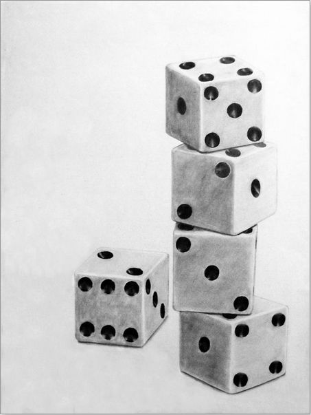 Sketched dice Dice Sketch Drawings, Square Objects Drawing, Dice Drawing Art, Dice Sketch, Random Objects To Draw, Dice Painting, Dice Drawing, Block Drawing, Isometric Sketch