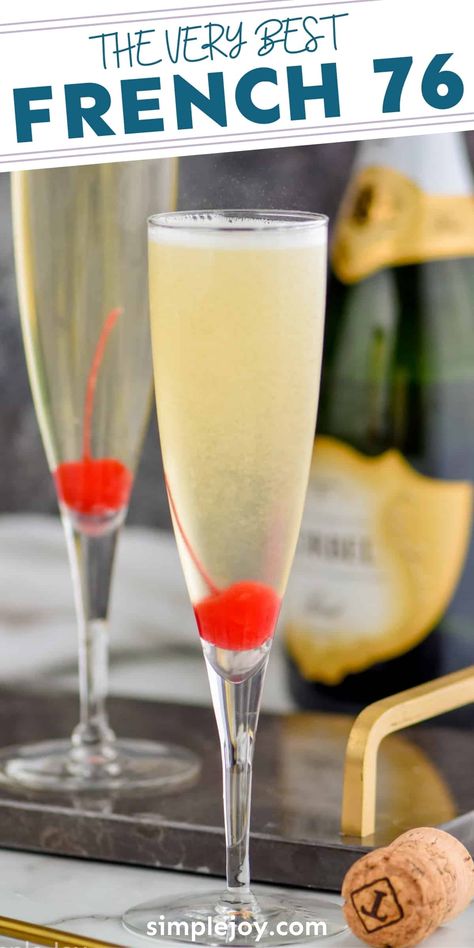 French 76, Orange Vodka, Champagne Drinks, Champagne Cocktails, Vodka Cocktail, Classic Cocktail Recipes, Keto Drink, Festive Drinks, Vodka Drinks