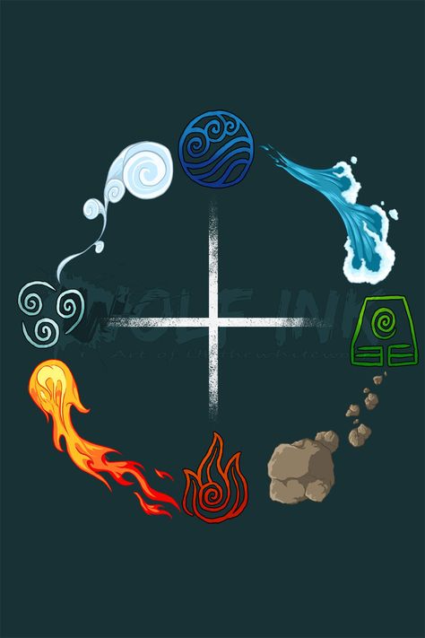 Balance by UKthewhitewolf on DeviantArt Avatar Tattoo, Avatar Ang, Elements Tattoo, Elemental Magic, The Last Avatar, The Avatar, Element Symbols, Magic Symbols, Four Elements