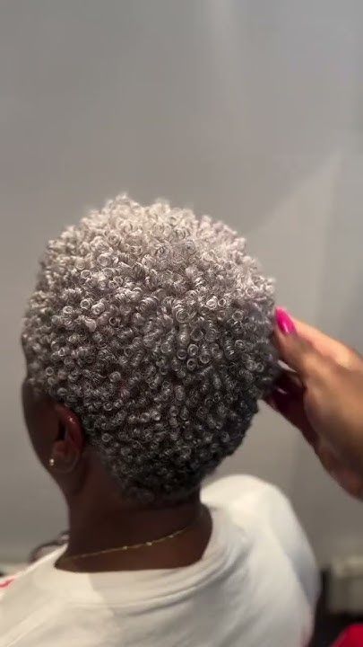 I’m in love with wisdom hair! The beauty of silver hair👩🏾‍🦳 #fingercoils #naturalhair #coils Salt And Pepper Hair Black Women, Silver Dyed Hair, Comb Coils Natural Hair, Twa Coils, Finger Coils Natural Hair, Short Grey Haircuts, Comb Twist, Coiling Natural Hair, Perm Rod Set